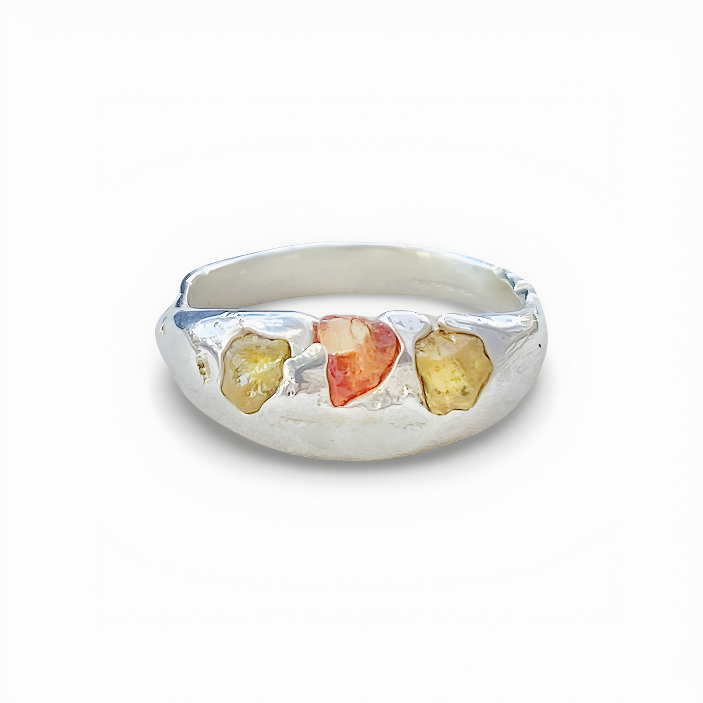 BUBBLE YELLOW SAPPHIRE ROUGH CUT RING