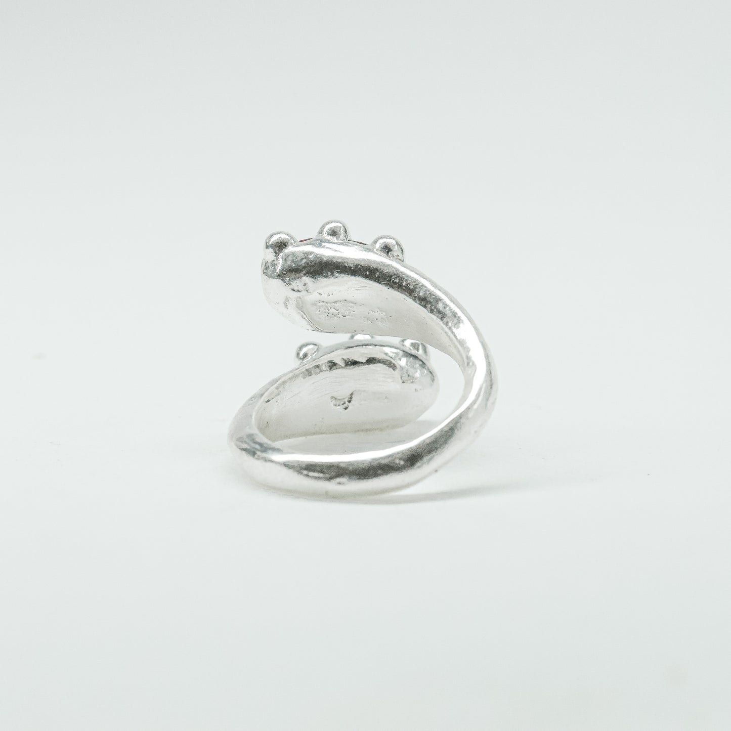 CATERPILLAR OPEN RING - RED GEMS
