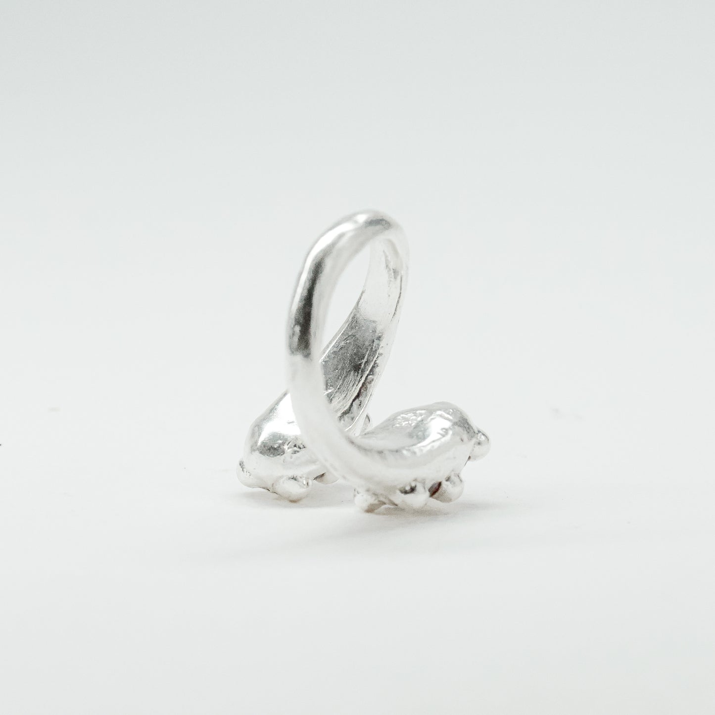 CATERPILLAR OPEN RING - RED GEMS