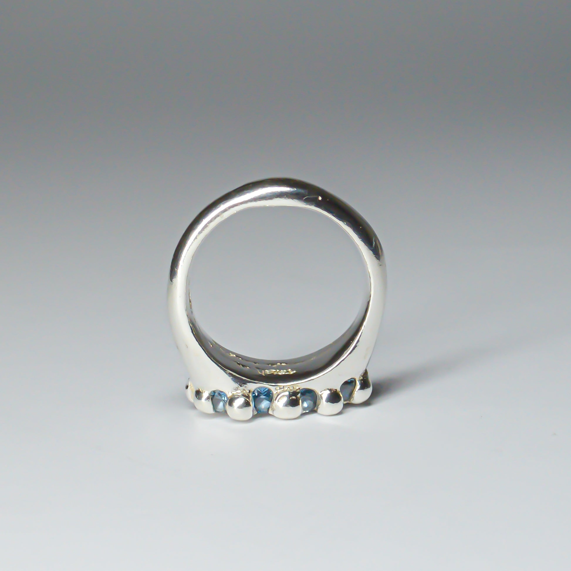 CATERPILLAR CROWN RING - BLUE GEMS
