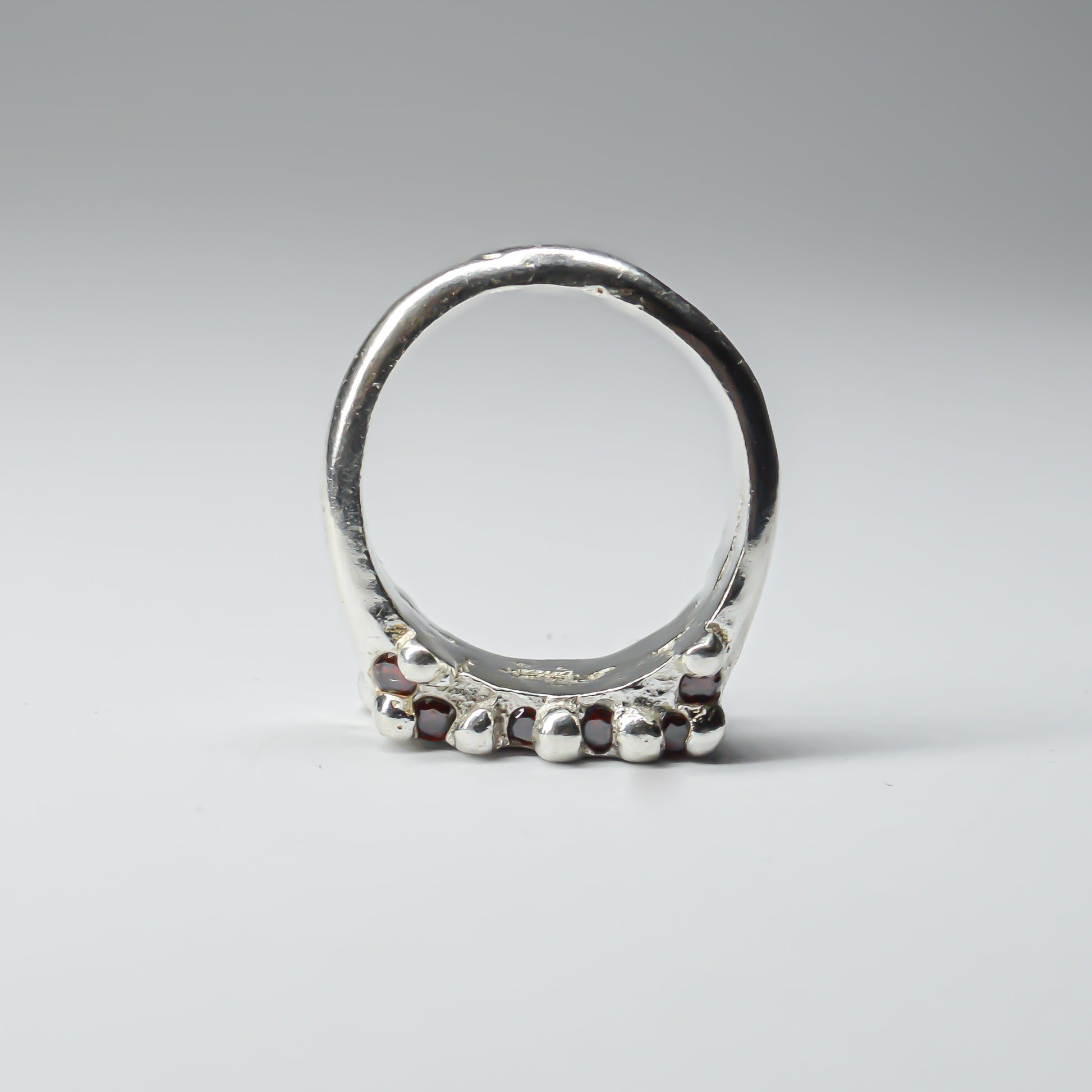 CATERPILLAR CROWN RING - RED GEMS