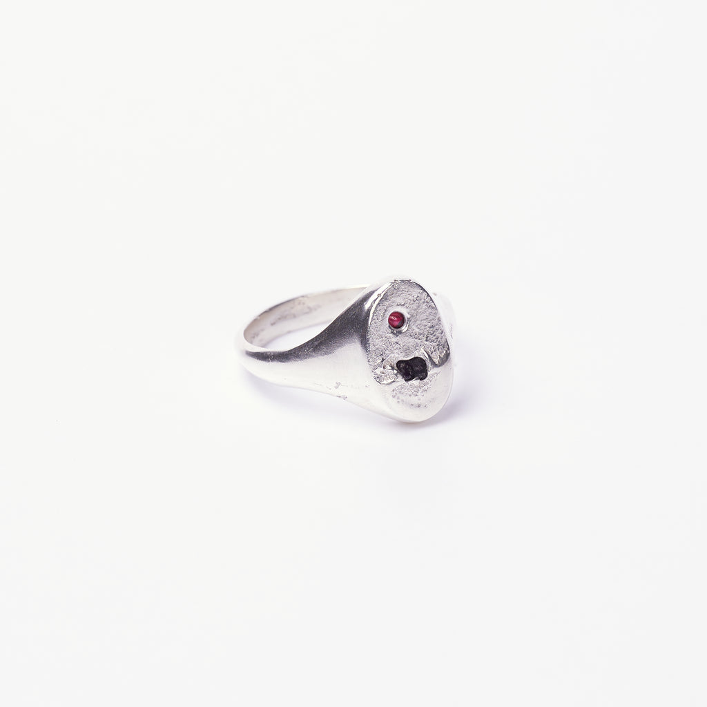 OVAL SIGNET - RAW RUBY AND RAW SAPPHIRE