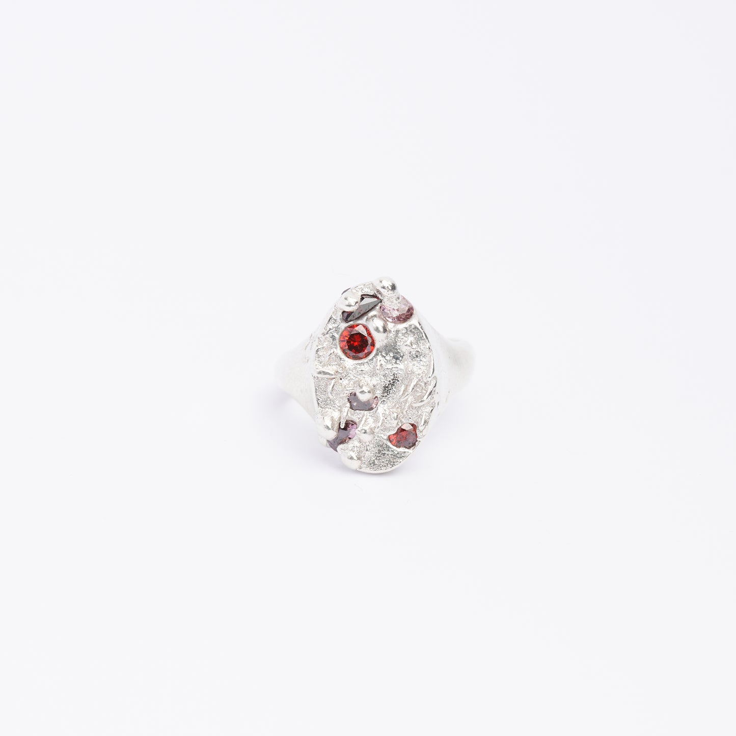 Oval Signet - Red Gems