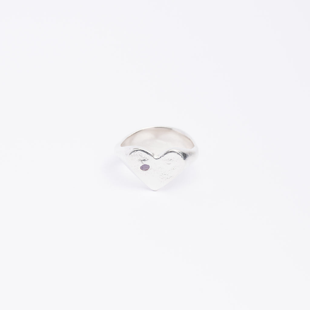 REVERSIBLE HEART & OVAL SIGNET RING