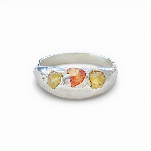 BUBBLE YELLOW SAPPHIRE ROUGH CUT RING