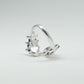 CATERPILLAR OPEN RING - BLUE GEMS