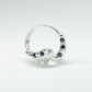 CATERPILLAR OPEN RING - BLUE GEMS