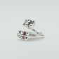 CATERPILLAR OPEN RING - RED GEMS