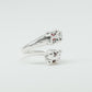 CATERPILLAR OPEN RING - RED GEMS