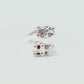 CATERPILLAR OPEN RING - RED GEMS