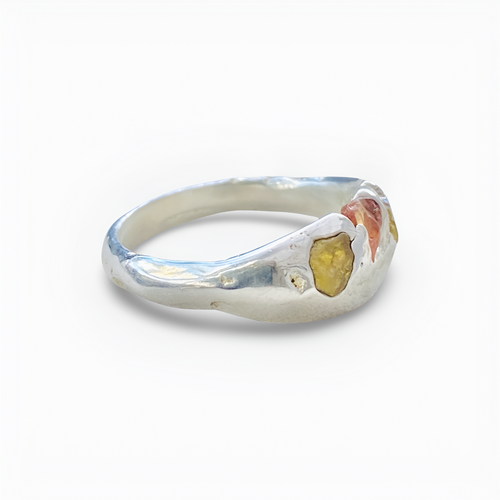 BUBBLE YELLOW SAPPHIRE ROUGH CUT RING