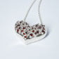 PUFFY HEART NECKLACE - RED GEMS