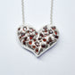 PUFFY HEART NECKLACE - RED GEMS