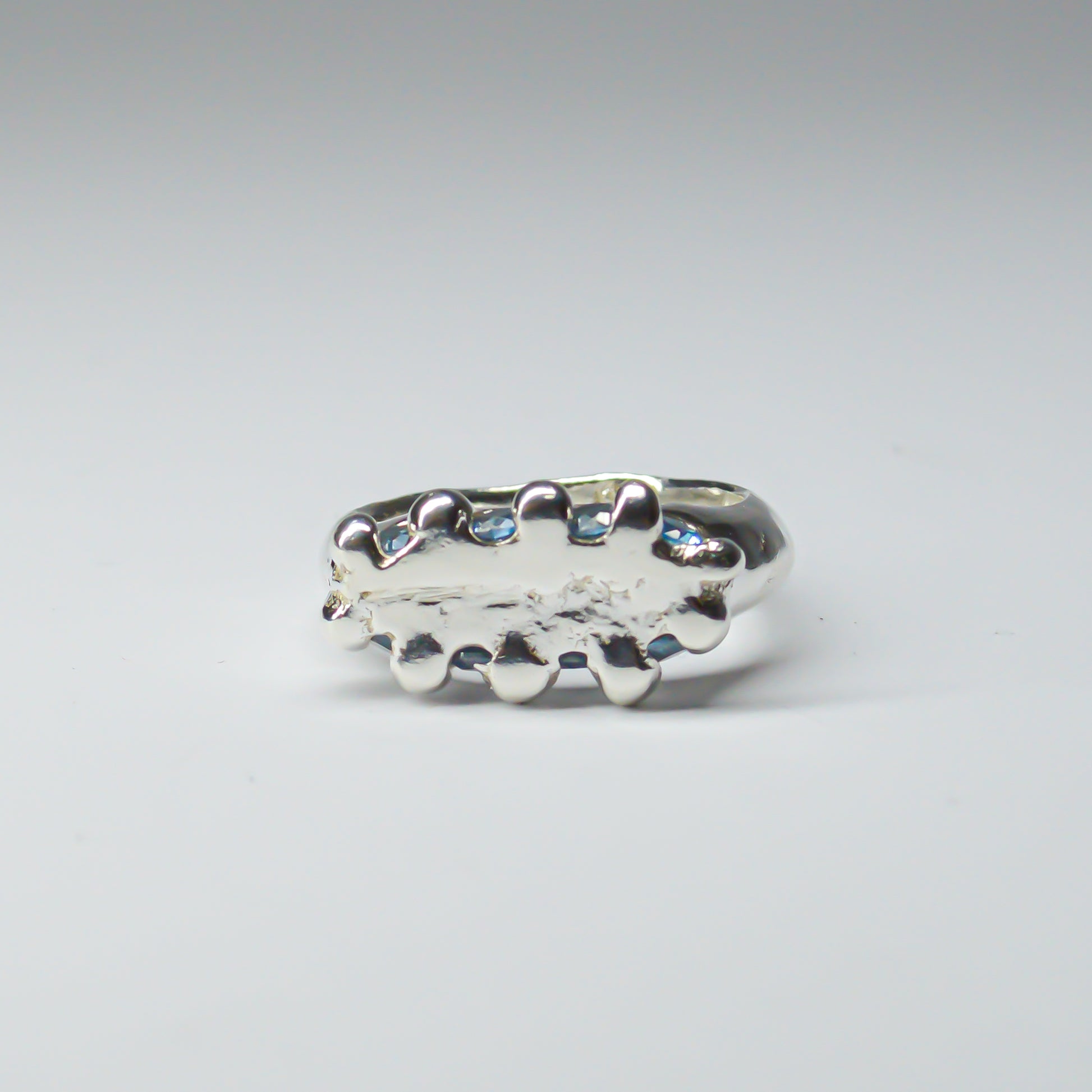 CATERPILLAR CROWN RING - BLUE GEMS