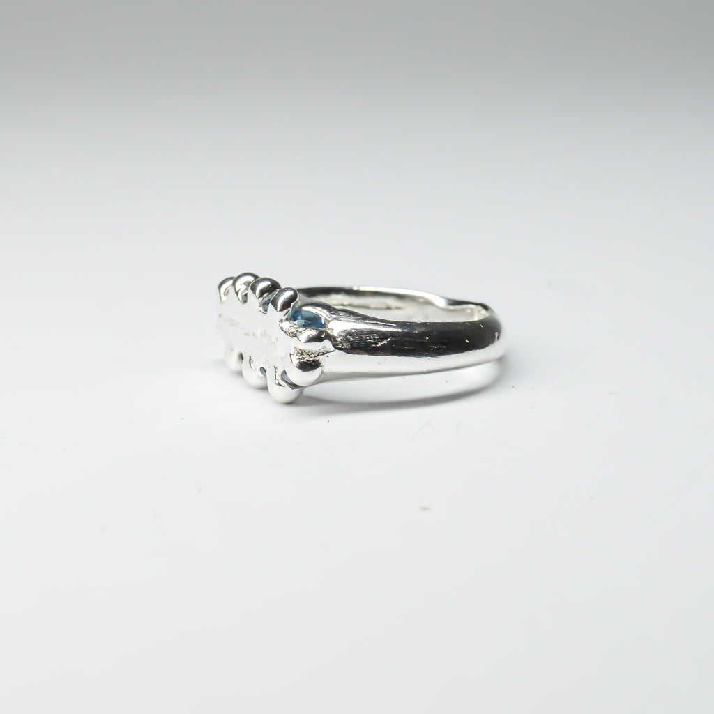 CATERPILLAR CROWN RING - BLUE GEMS