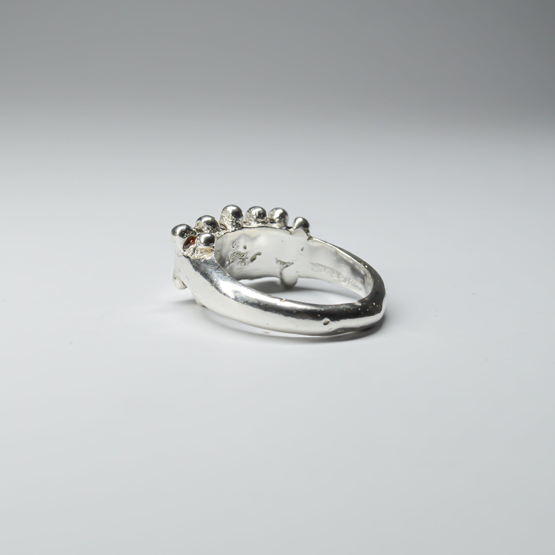 CATERPILLAR CROWN RING - RED GEMS