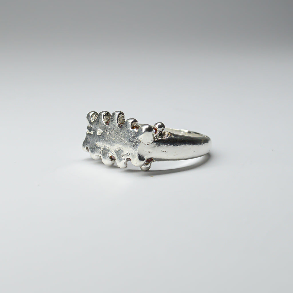 CATERPILLAR CROWN RING - RED GEMS