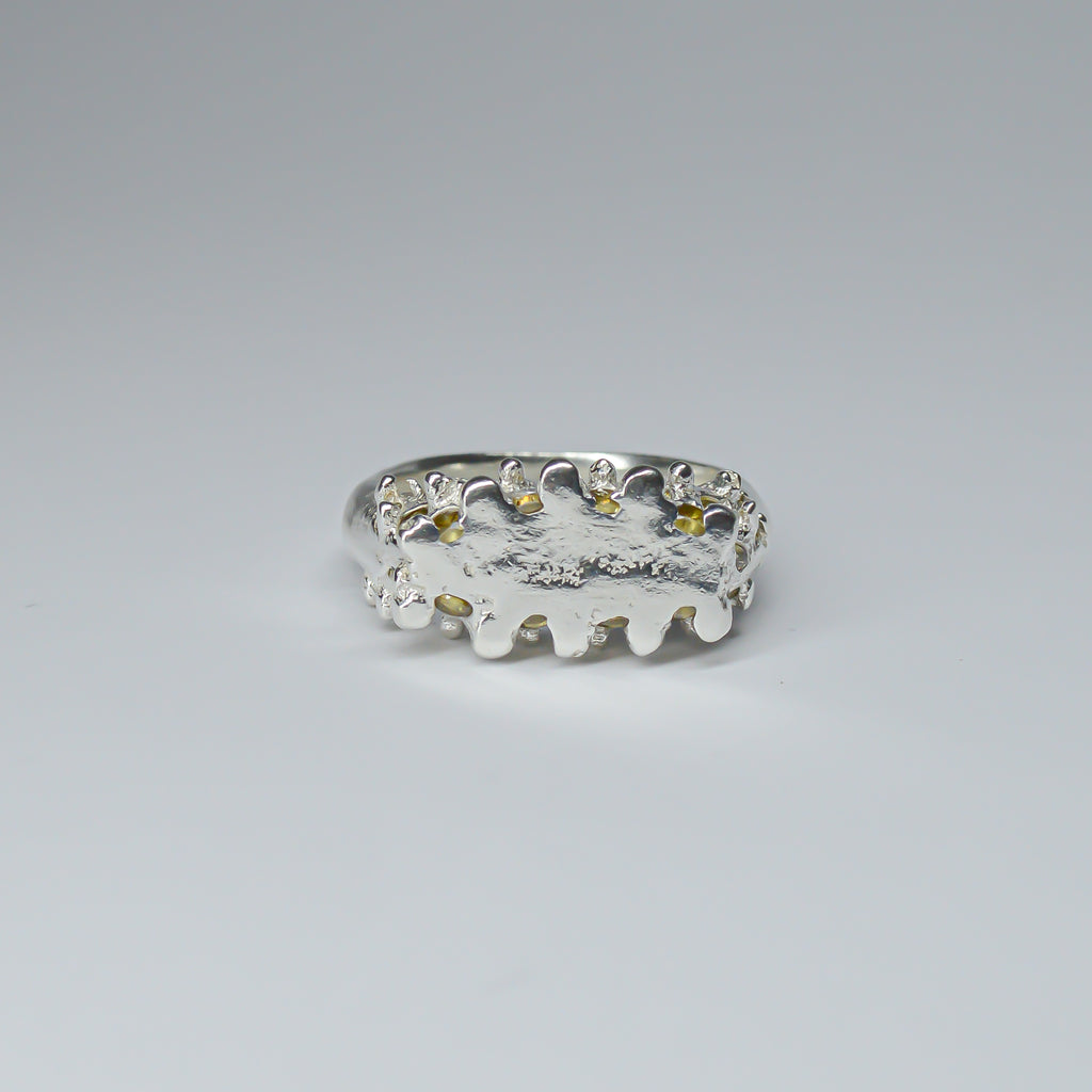 CATERPILLAR CROWN RING - YELLOW GEMS