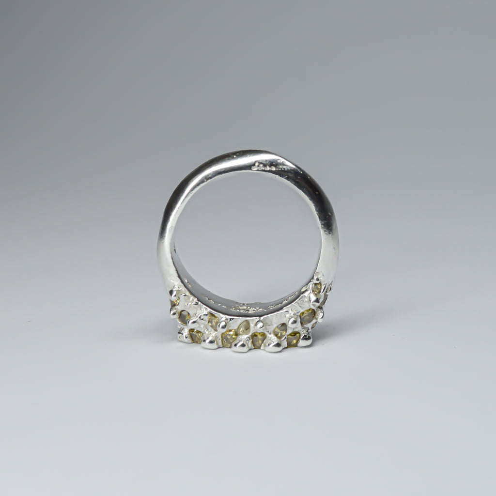 CATERPILLAR CROWN RING - YELLOW GEMS