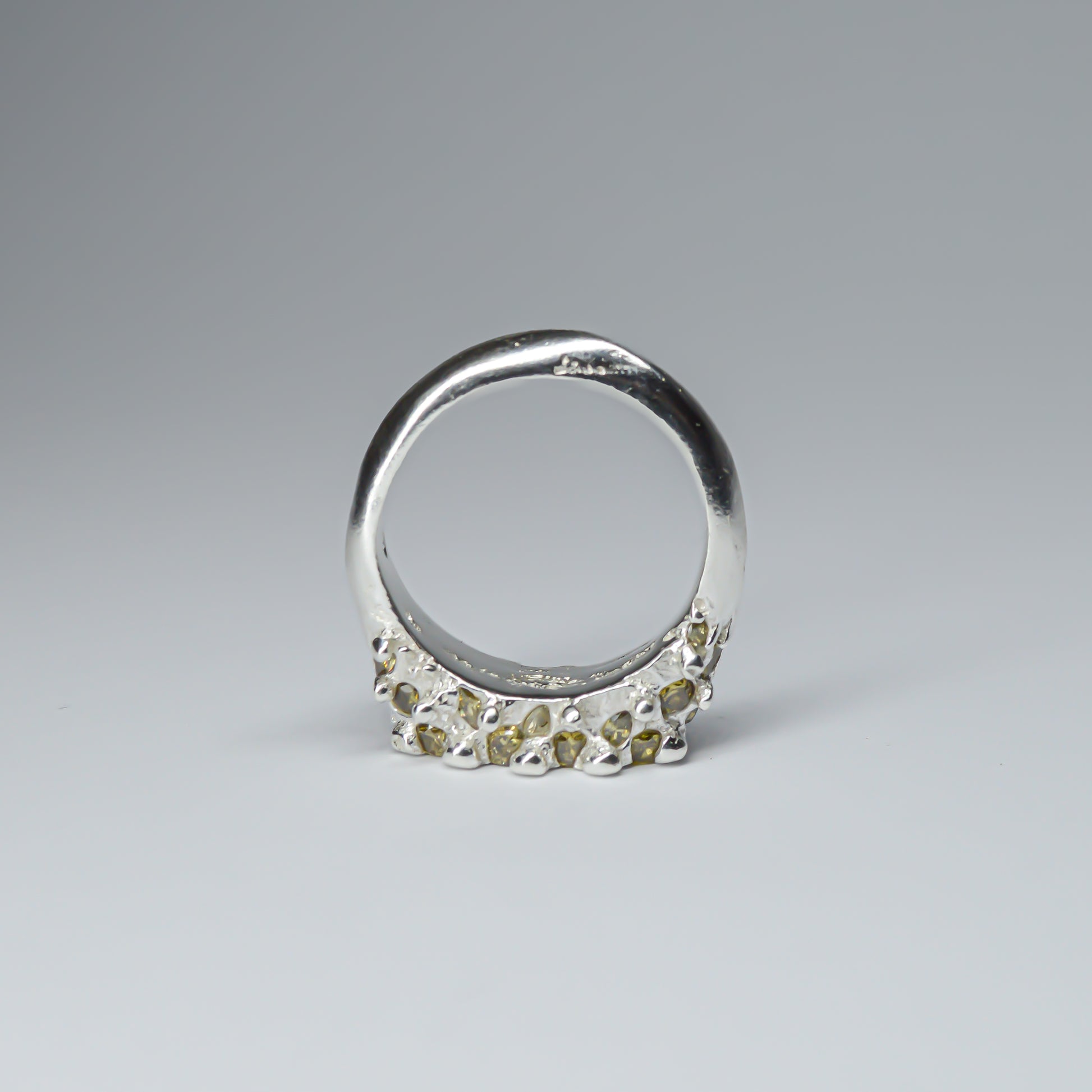 CATERPILLAR CROWN RING - YELLOW GEMS